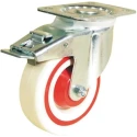 Guitel Hervieu Braked Swivel Castor, 200 kg Load Capacity, 125 mm Polyamide Wheel, Roller Bearing 374966