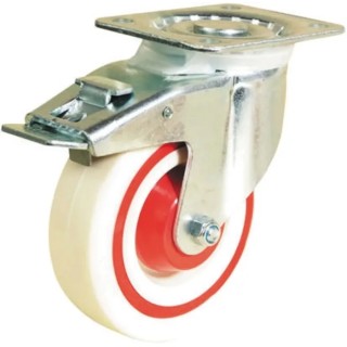 Guitel Hervieu Braked Swivel Castor, 200 kg Load Capacity, 125 mm Polyamide Wheel, Roller Bearing 374966