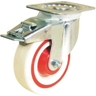 Guitel Hervieu Braked Swivel Castor, 200 kg Load Capacity, 125 mm Polyamide Wheel, Roller Bearing 374966