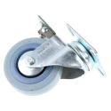 Guitel Hervieu Braked Swivel Castor, 60 kg Load Capacity, 75 mm Rubber Wheel, Pressed Steel Frame 366727