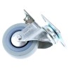 Guitel Hervieu Braked Swivel Castor, 60 kg Load Capacity, 75 mm Rubber Wheel, Pressed Steel Frame 366727