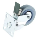Guitel Hervieu Braked Swivel Castor, 60 kg Load Capacity, 75 mm Rubber Wheel, Pressed Steel Frame 366727