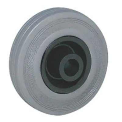 Guitel Hervieu Grey Black Rubber Trolley Wheel 100kg Load Capacity 100mm Diameter 35mm Width 12mm Bore 45mm Bore 51001245