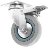 Guitel Hervieu Braked Swivel Castor with 70 kg Load Capacity, 100 mm Rubber Wheel, Pressed Steel Frame, Model 66827