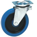 Guitel Hervieu Swivel Castor with Elastic Tyre, 125 mm Wheel Diameter, 300 kg Load Capacity, Pressed Steel Frame 1387222