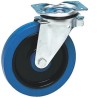 Guitel Hervieu Swivel Castor with Elastic Tyre, 125 mm Wheel Diameter, 300 kg Load Capacity, Pressed Steel Frame 1387222