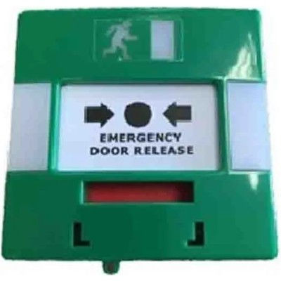 RS PRO Green Emergency Exit Unlocking Box Button Operated Resettable Mains-Powered 192-4550