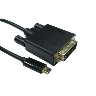 RS PRO Male USB Type C to Male DVI-D Cable, Black, 5 m, Polyvinyl Chloride Jacket 192-4688
