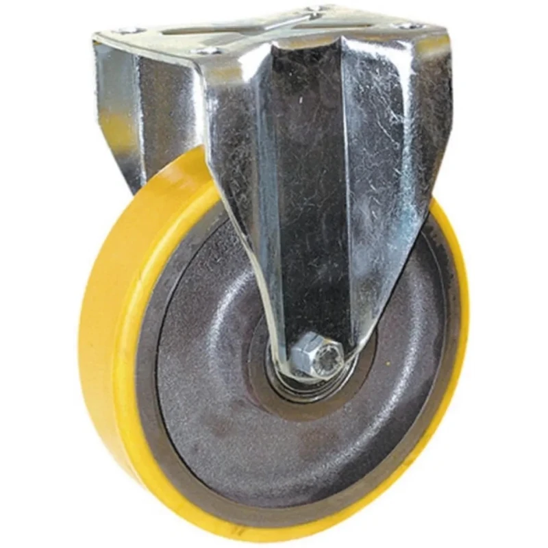 Guitel Hervieu Fixed Castor 500 kg Capacity 125 mm Polyurethane Wheel Pressed Steel Frame 5407952