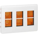Legrand White 3 Gang Faceplate & Mounting Plate Flush Mount Type 5mm Depth Screwed 078873L