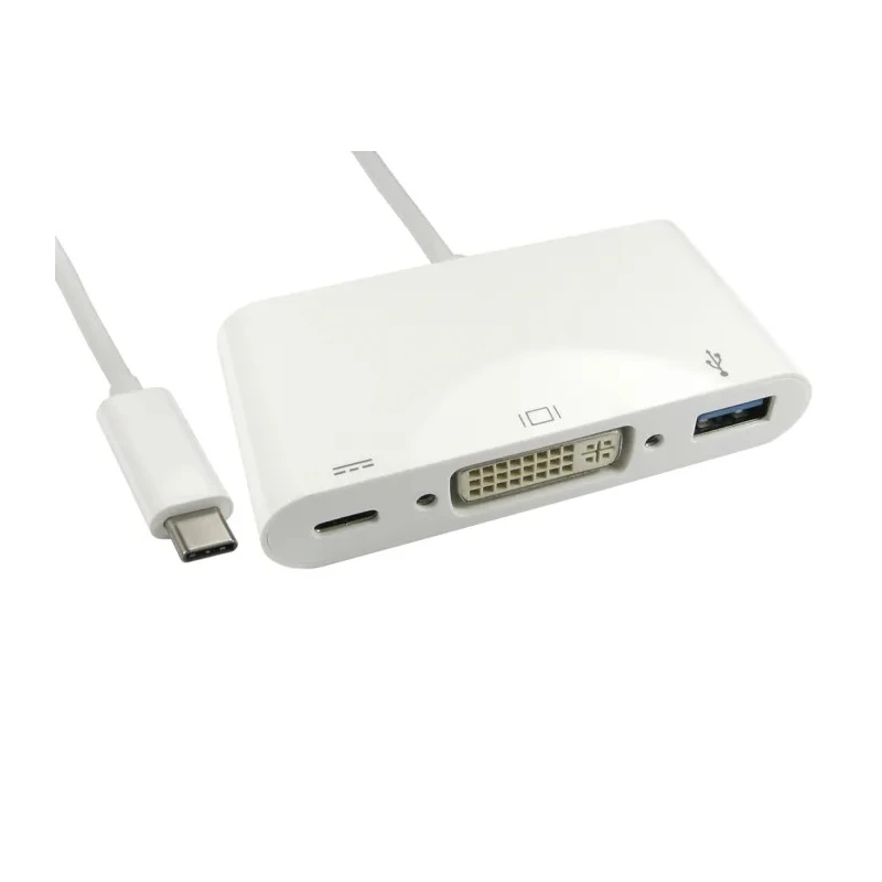 RS PRO USB Type-C to DVI-D Adapter Cable with USB Type A and USB Type C Female Ports 192-4692