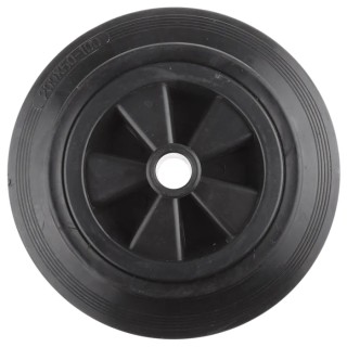 Guitel Hervieu Black Rubber Trolley Wheel 200mm Diameter, 47mm Width, 200 kg Load Capacity 1811020