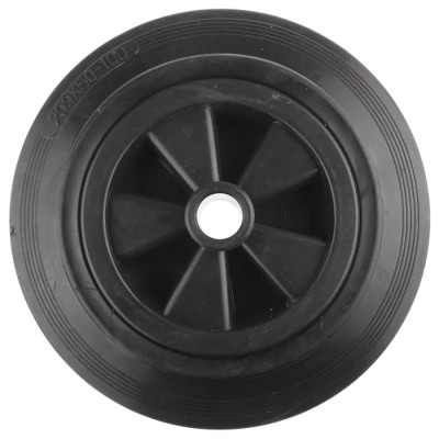 Guitel Hervieu Black Rubber Trolley Wheel 200mm Diameter, 47mm Width, 200 kg Load Capacity 1811020