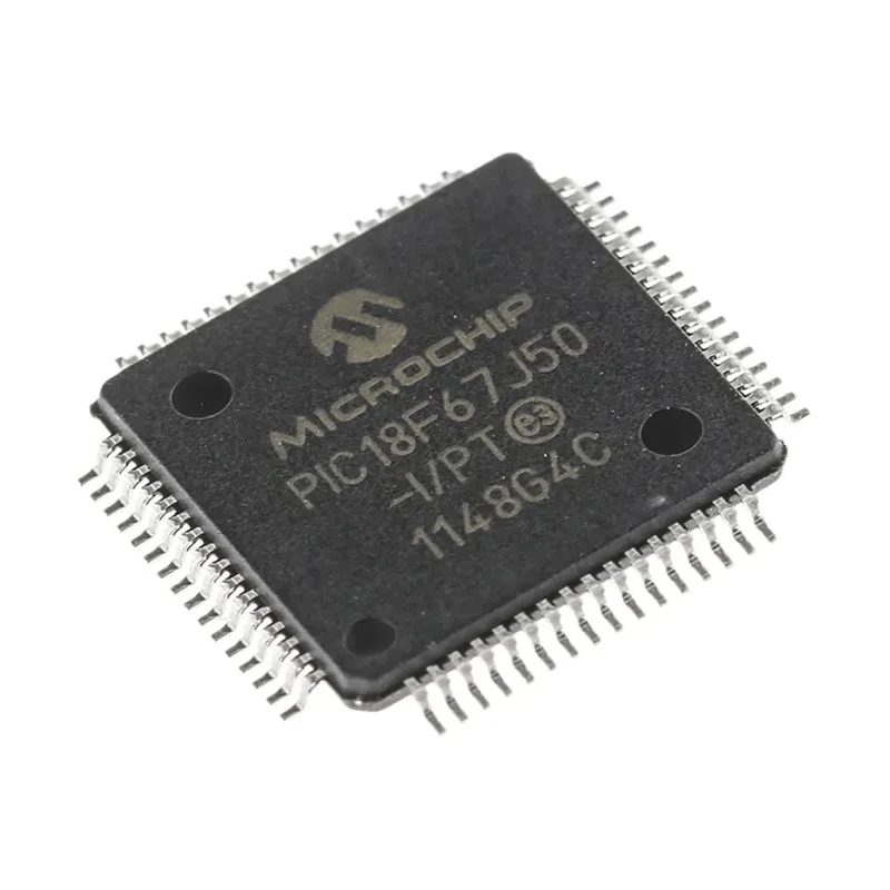 Microchip PIC18F 8-Bit PIC Microcontroller 128kB FLASH 48 MHz 64-Pin TQFP PIC18F67J50-I/PT