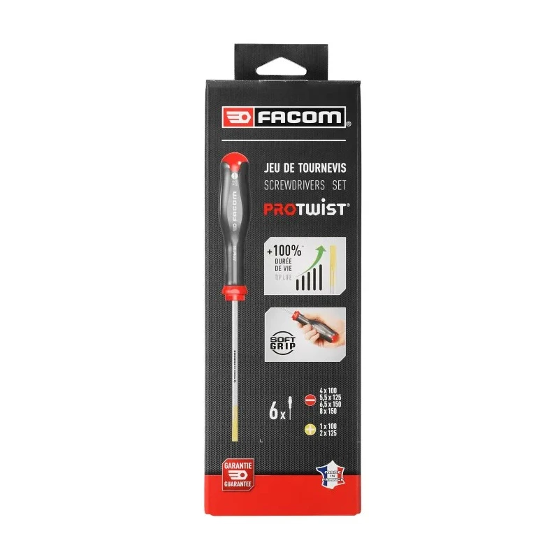 Facom Phillips, Slotted Standard Screwdriver Set 6-Piece, Model ATP.J6PB