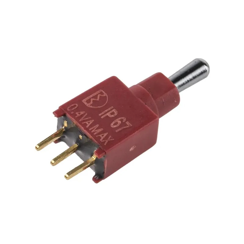 RS PRO PCB Mount Toggle Switch, SPDT On-Off-On, Through Hole Terminal, 15 V DC, 240 V AC, Brass Actuator, IP67, Model 401-696