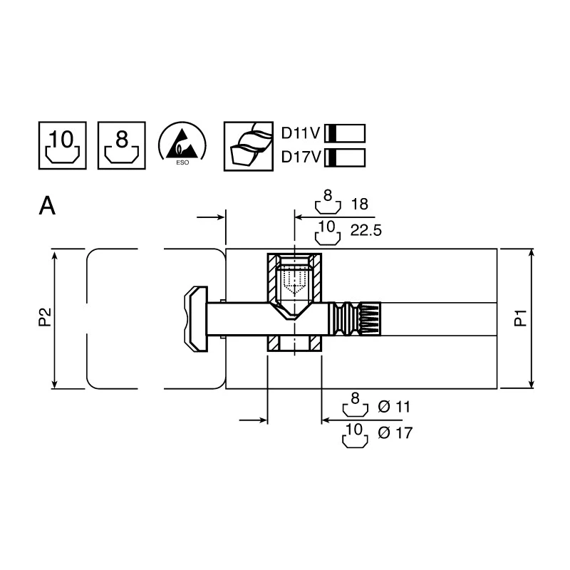 Bosch Rexroth Connecting Component, Quick Connector Type, Galvanised Steel, Compatible with Strut Profiles 30 3842 535 464
