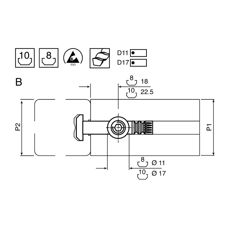 Bosch Rexroth 90° Connector Connecting Component for MGE Series Strut Profiles 40 mm to 60 mm 3842 535 466