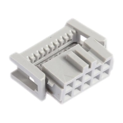 3M 10-Way 2 Row Shrouded IDC Connector Female for Cable 1.25A 1kV AC Right Angle 89110-0101