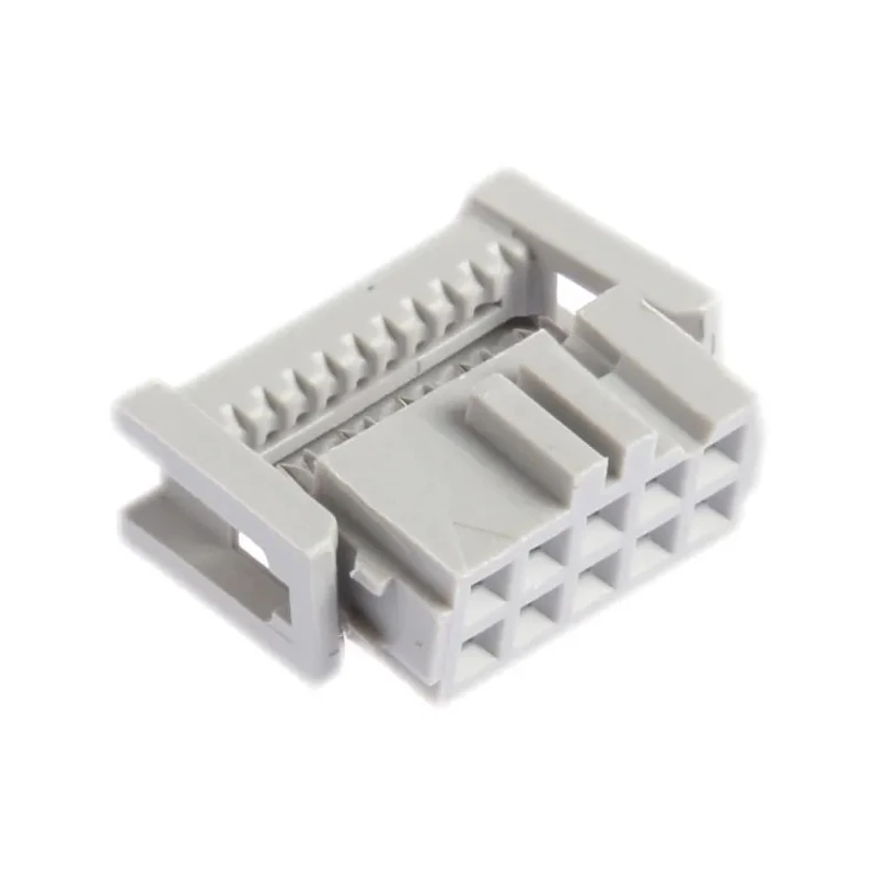 3M 10-Way 2 Row Shrouded IDC Connector Female for Cable 1.25A 1kV AC Right Angle 89110-0101