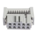 3M 10-Way 2 Row Shrouded IDC Connector Female for Cable 1.25A 1kV AC Right Angle 89110-0101