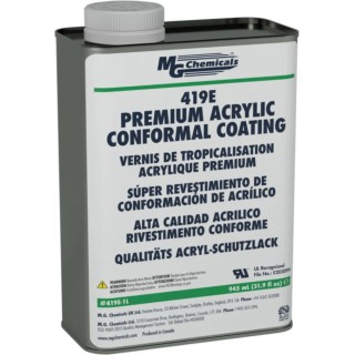 MG Chemicals Clear Acrylic Conformal Coating 945 ml Tin, UL 746E Certified, Temperature Range -65°C to 130°C 419E-1L