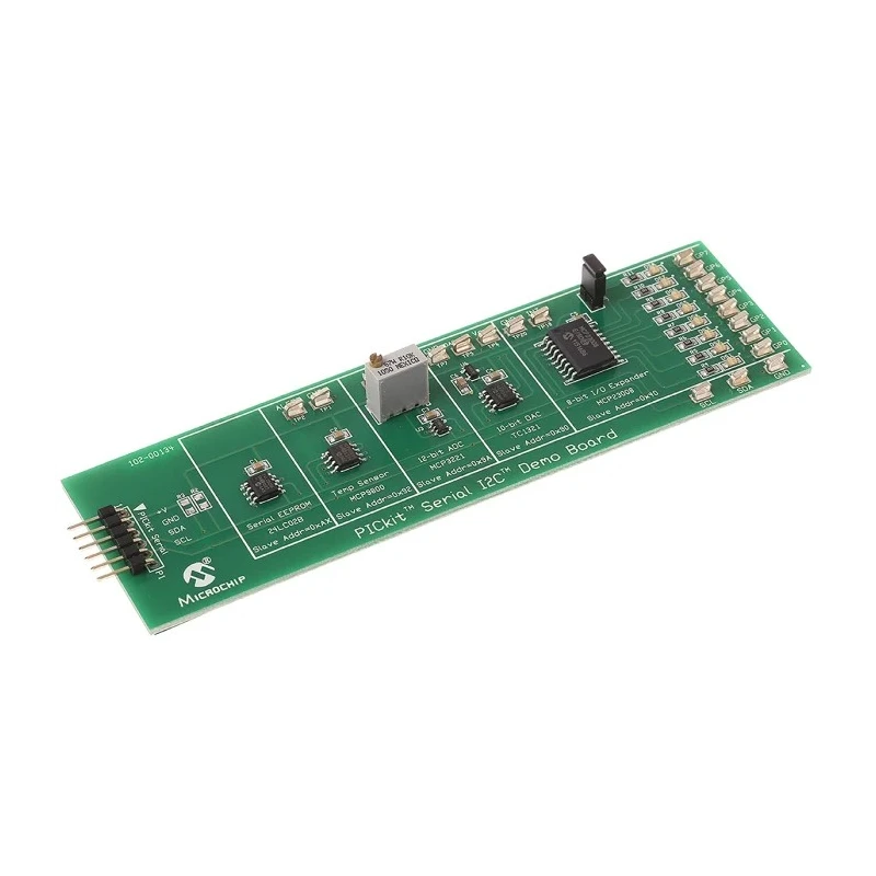 Microchip PICkit MCP3221, MCP9801, MCP23008, TC1321, 24LC02B Demonstration Board for PICkit Serial Analyser PKSERIAL-I2C1