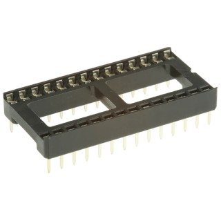 Winslow W3100 2.54 mm Pitch Vertical 28 Way Through Hole Stamped Pin Open Frame DIL Socket 10A W3128TRC