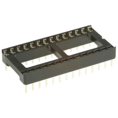 Winslow W3100 2.54 mm Pitch Vertical 28 Way Through Hole Stamped Pin Open Frame DIL Socket 10A W3128TRC