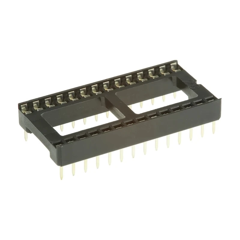 Winslow W3100 2.54 mm Pitch Vertical 28 Way Through Hole Stamped Pin Open Frame DIL Socket 10A W3128TRC