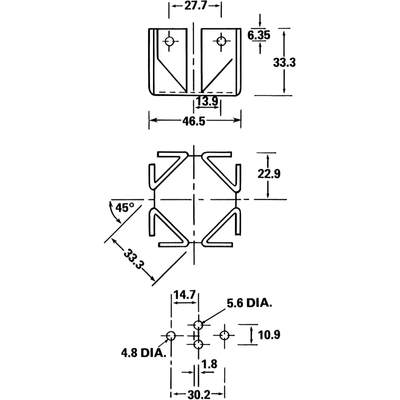 AAVID THERMALLOY Heatsink for TO-3 Packages 5.5°C/W Thermal Resistance 33.27 mm Height 46.48 mm Width 46.48 mm Length 002193