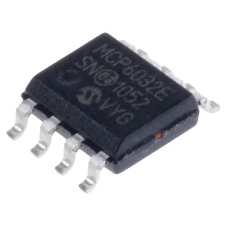 Microchip Operational Amplifier MCP6032-E/SN 10 kHz Gain Bandwidth 5.5 V SOIC, 8-Pin Dual Channel MCP6032-E/SN