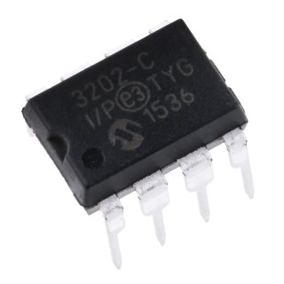 Microchip 2-Channel 12-bit Successive Approximation Register ADC 100ksps Through Hole 8-Pin PDIP MCP3202-CI/P