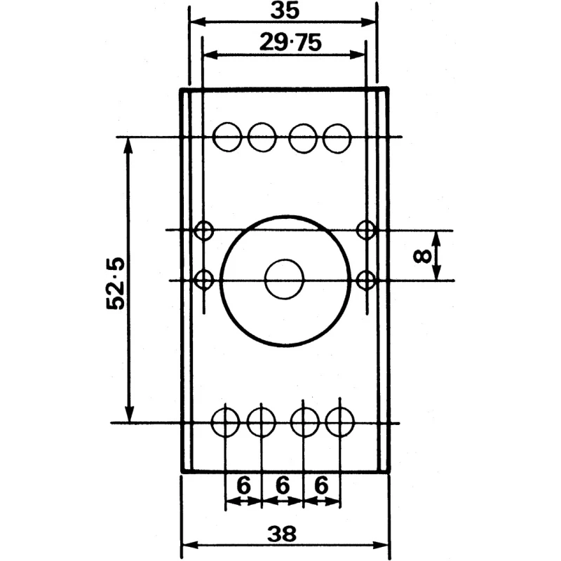 Releco 8 Contact 10A 300V AC DIN Rail Relay Socket for MRC Series 8-Pin Relay S2-B