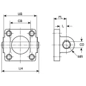 Norgren Rear Clevis QA Series 63 mm, Galvanised Steel Body, ISO 15552 Compliant QA/8032/23