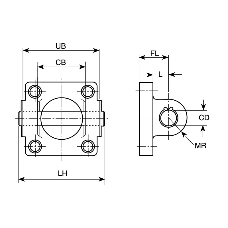 Norgren Rear Clevis QA Series 63 mm, Galvanised Steel Body, ISO 15552 Compliant QA/8032/23