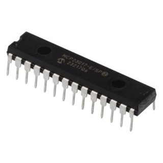 Microchip 16-Channel I/O Expander SPDIP 28 MCP23017-E/SP 5MHz 1.8-5.5V Through Hole Thailand