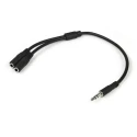 StarTech.com Male 3.5 mm Stereo Jack to Female 3.5 mm Stereo Jack x 2 Auxiliary Cable, Black, 200 mm MUY1MFFS