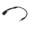StarTech.com Male 3.5 mm Stereo Jack to Female 3.5 mm Stereo Jack x 2 Auxiliary Cable, Black, 200 mm MUY1MFFS