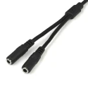 StarTech.com Male 3.5 mm Stereo Jack to Female 3.5 mm Stereo Jack x 2 Auxiliary Cable, Black, 200 mm MUY1MFFS