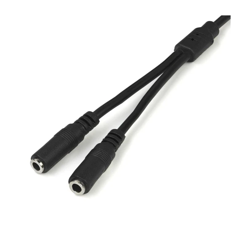 StarTech.com Male 3.5 mm Stereo Jack to Female 3.5 mm Stereo Jack x 2 Auxiliary Cable, Black, 200 mm MUY1MFFS