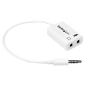 StarTech.com Male 3.5 mm Stereo Jack to Female 3.5 mm Stereo Jack x 2 Auxiliary Cable White 150 mm MUYHSMFFADW