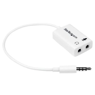 StarTech.com Male 3.5 mm Stereo Jack to Female 3.5 mm Stereo Jack x 2 Auxiliary Cable White 150 mm MUYHSMFFADW
