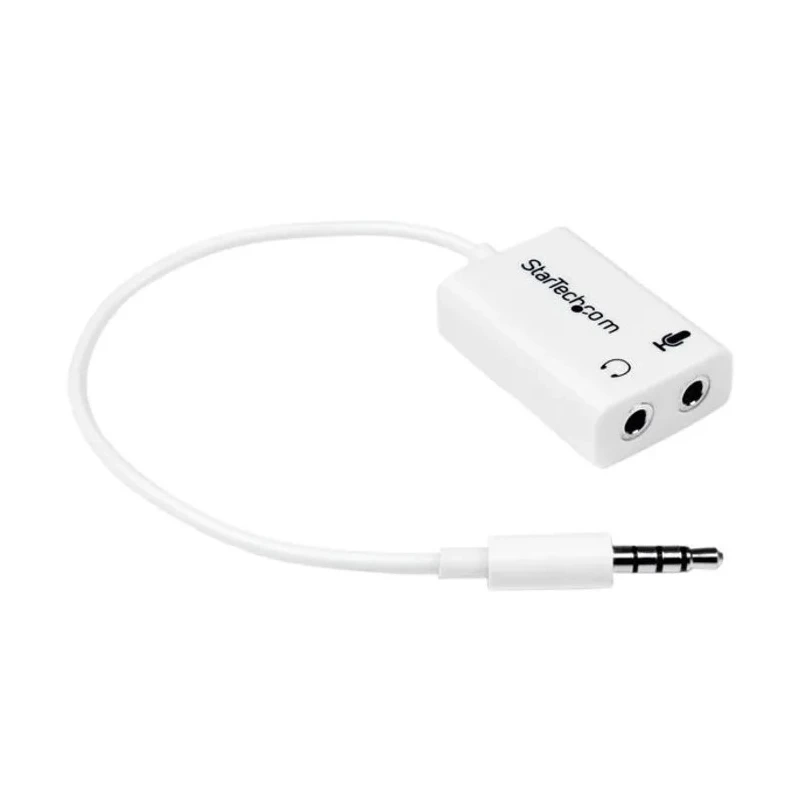 StarTech.com Male 3.5 mm Stereo Jack to Female 3.5 mm Stereo Jack x 2 Auxiliary Cable White 150 mm MUYHSMFFADW
