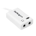 StarTech.com Male 3.5 mm Stereo Jack to Female 3.5 mm Stereo Jack x 2 Auxiliary Cable White 150 mm MUYHSMFFADW