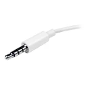 StarTech.com Male 3.5 mm Stereo Jack to Female 3.5 mm Stereo Jack x 2 Auxiliary Cable White 150 mm MUYHSMFFADW