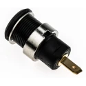 Staubli Black Female Banana Socket 4 mm Connector, Tab Termination, 1kV, 24A, Gold Plating 23.3000-21