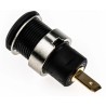 Staubli Black Female Banana Socket 4 mm Connector, Tab Termination, 1kV, 24A, Gold Plating 23.3000-21