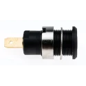 Staubli Black Female Banana Socket 4 mm Connector, Tab Termination, 1kV, 24A, Gold Plating 23.3000-21