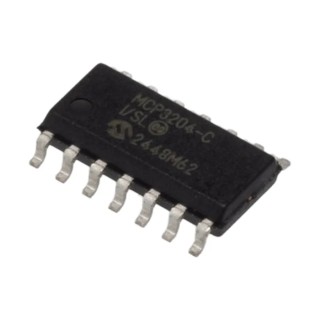 Microchip 4-Channel 12-Bit Successive Approximation Register ADC, 100 ksps, 14-Pin SOIC MCP3204-CI/SL